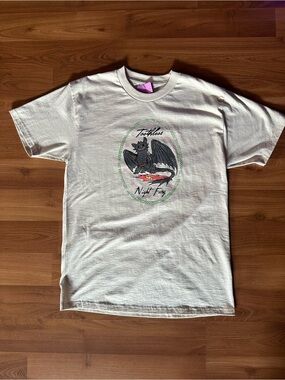 Cream Graphic Short Sleeve Tee with Toothless Dragon Artwork